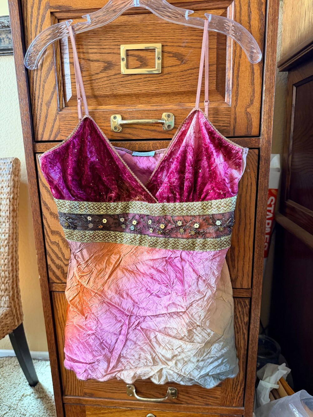 Funkadelic Y2K Velvet Sequin Embellished Camisole Top